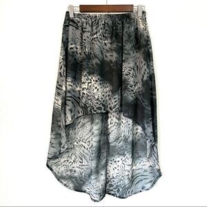 NWOT MOA USA Womens Leopard Print High Low Hem Skirt Size S